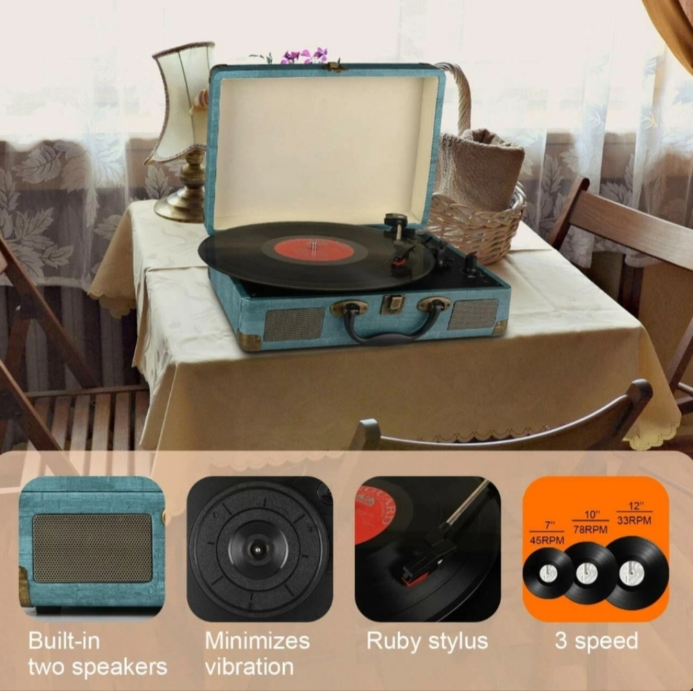Victrola Journey Record Player Vinyl BLUETOOTH AUX WIRELESS turntable New Bts